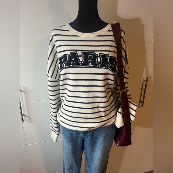 Express Striped Paris Sweater XL - Picture 1 of 12